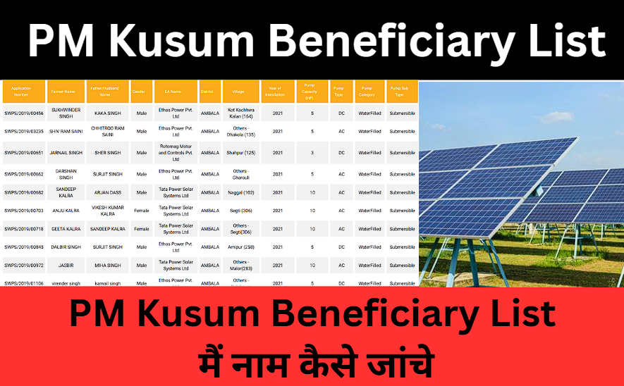 PM Kusum Beneficiary List