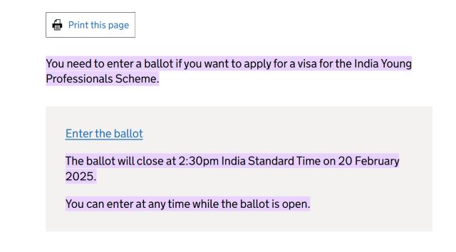 India Young Professionals Scheme
